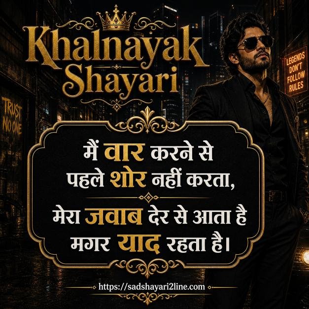 खलनायक शायरी | Khalnayak Shayari in Hindi