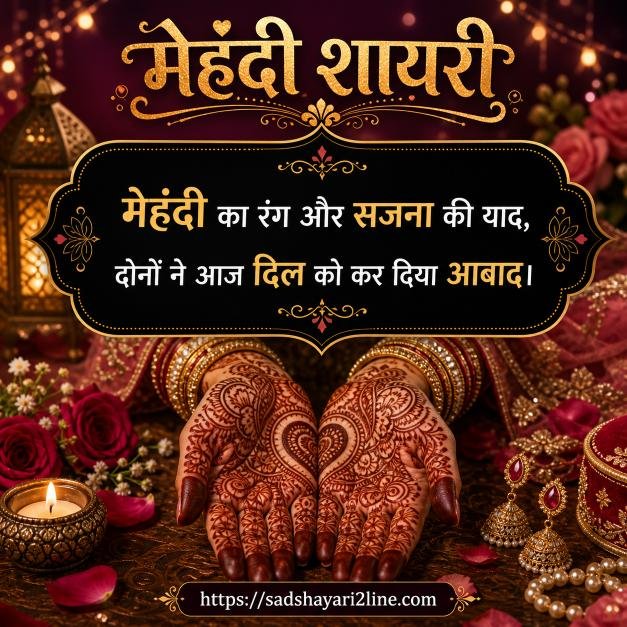 मेहंदी शायरी | Mehndi Shayari in Hindi