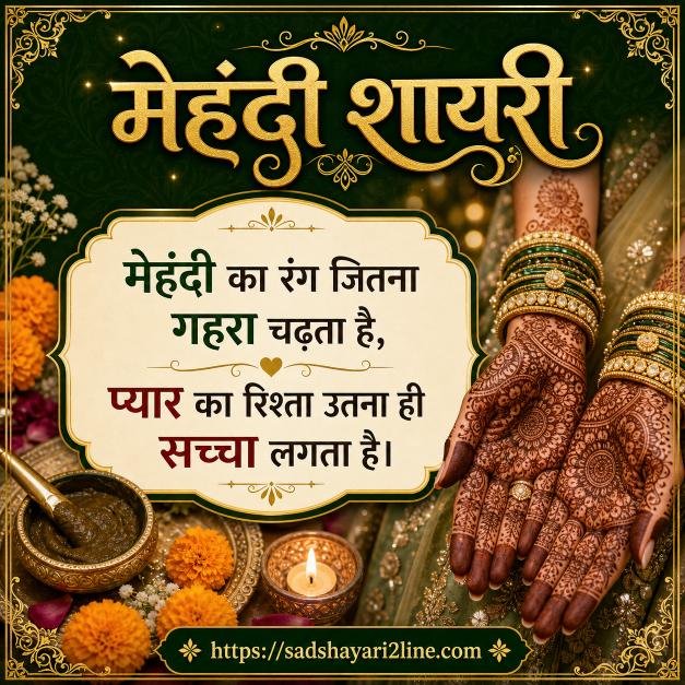 मेहंदी शायरी | Mehndi Shayari in Hindi