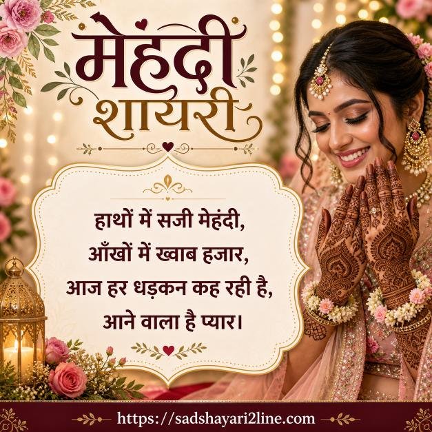 मेहंदी शायरी | Mehndi Shayari in Hindi
