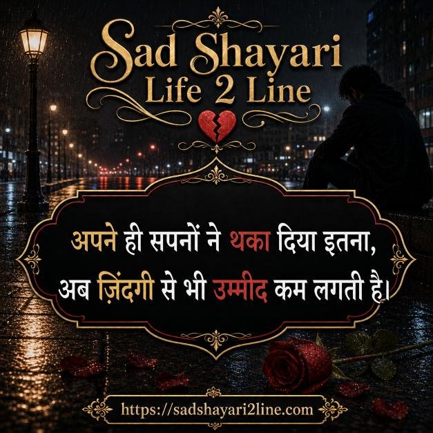 दो लाइन सैड शायरी | Sad Shayari Life 2 Line in Hindi😭